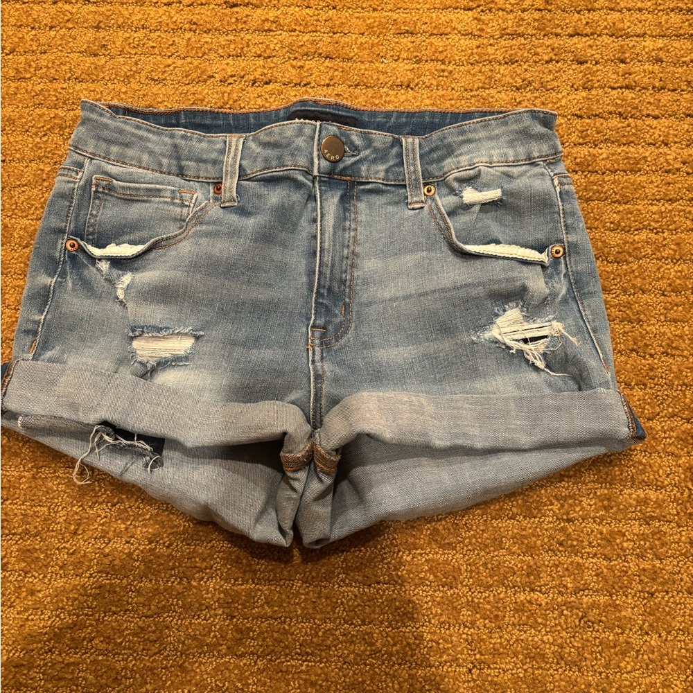 Women’s Aeropostale Blue Jean Shorts Distressed High-Waisted